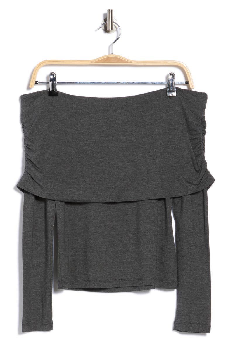 Off the Shoulder Top, Alternate, color, CHARCOAL