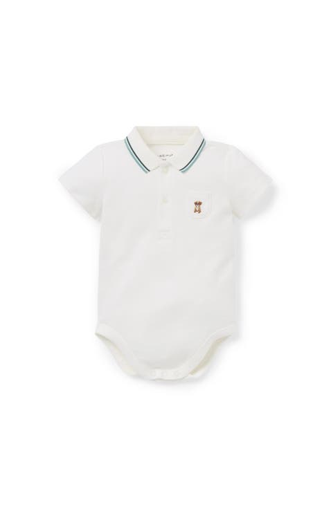 Baby Embroidered Dog Pique Polo Bodysuit (Infant)