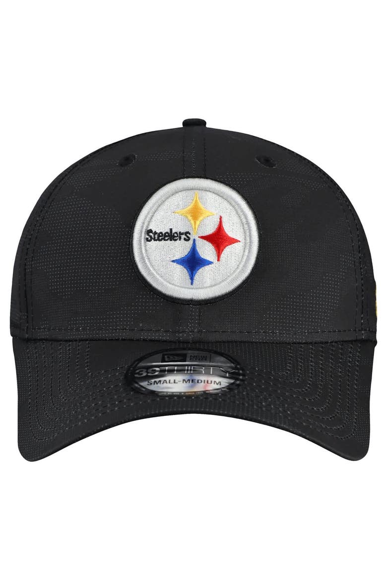 Men's New Era  Black Pittsburgh Steelers Tonal Camo 39THIRTY Stretch Fit Hat, Alternate, color, Black