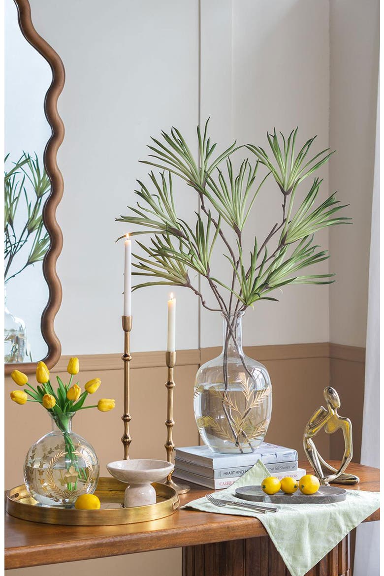 Curved Glass Vase, Alternate, color, CLEAR