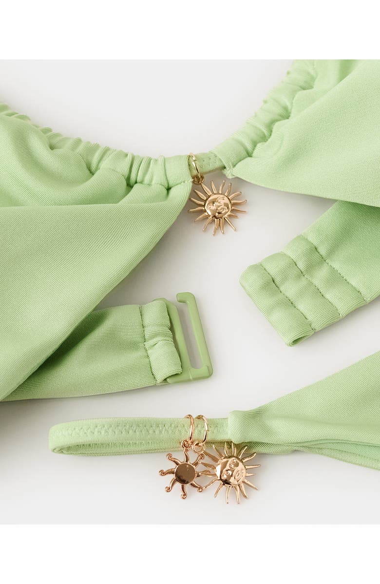 MANGO Charm Detail Bikini Bottoms, Alternate, color, Pastel Green