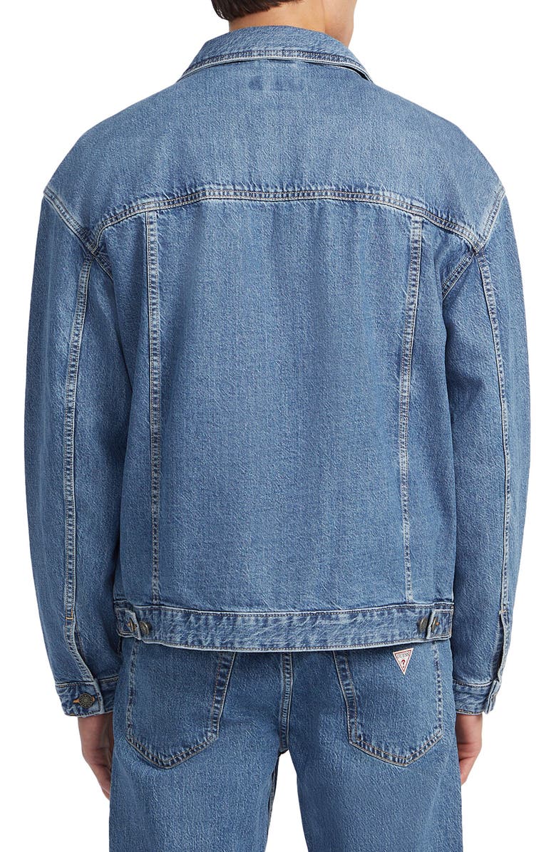 GUESS JEANS Oversize Denim Trucker Jacket, Alternate, color, Gam1
