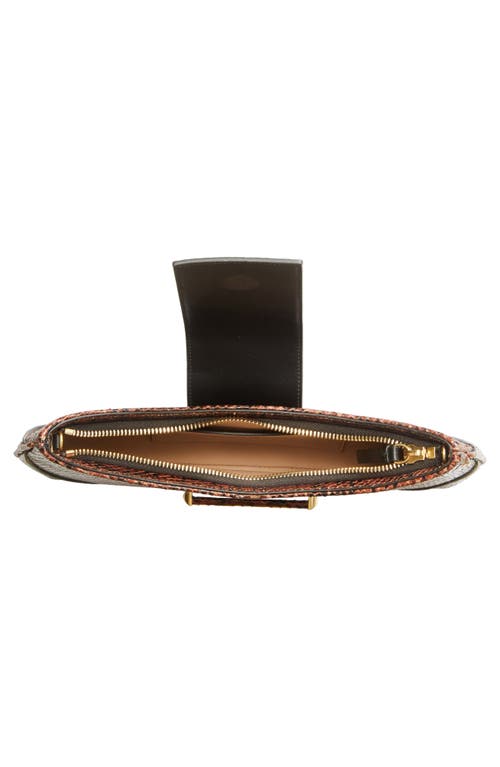 Jimmy Choo Bar Slim Snakeskin Embossed Leather Clutch