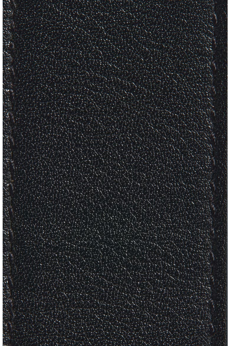 VLOGO Buckle Signature Leather Belt, Alternate, color, BLACK