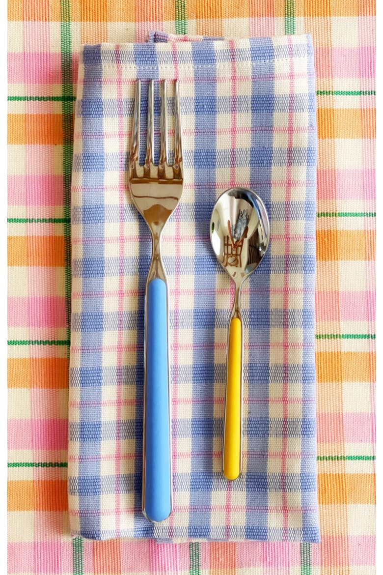 Handwoven Colorful Plaid Cotton Napkins, Set of 4, Alternate, color, Blue