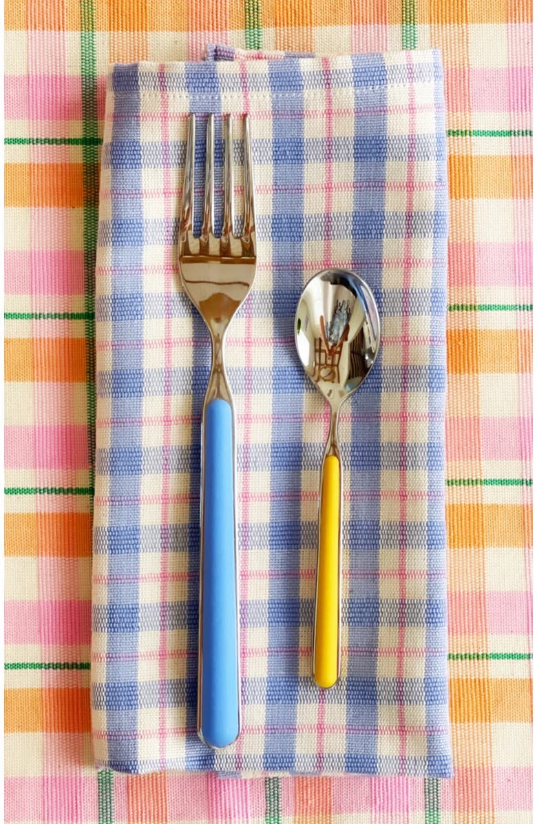 Archive New York Handwoven Colorful Plaid Cotton Napkins, Set of 4, Alternate, color, Blue