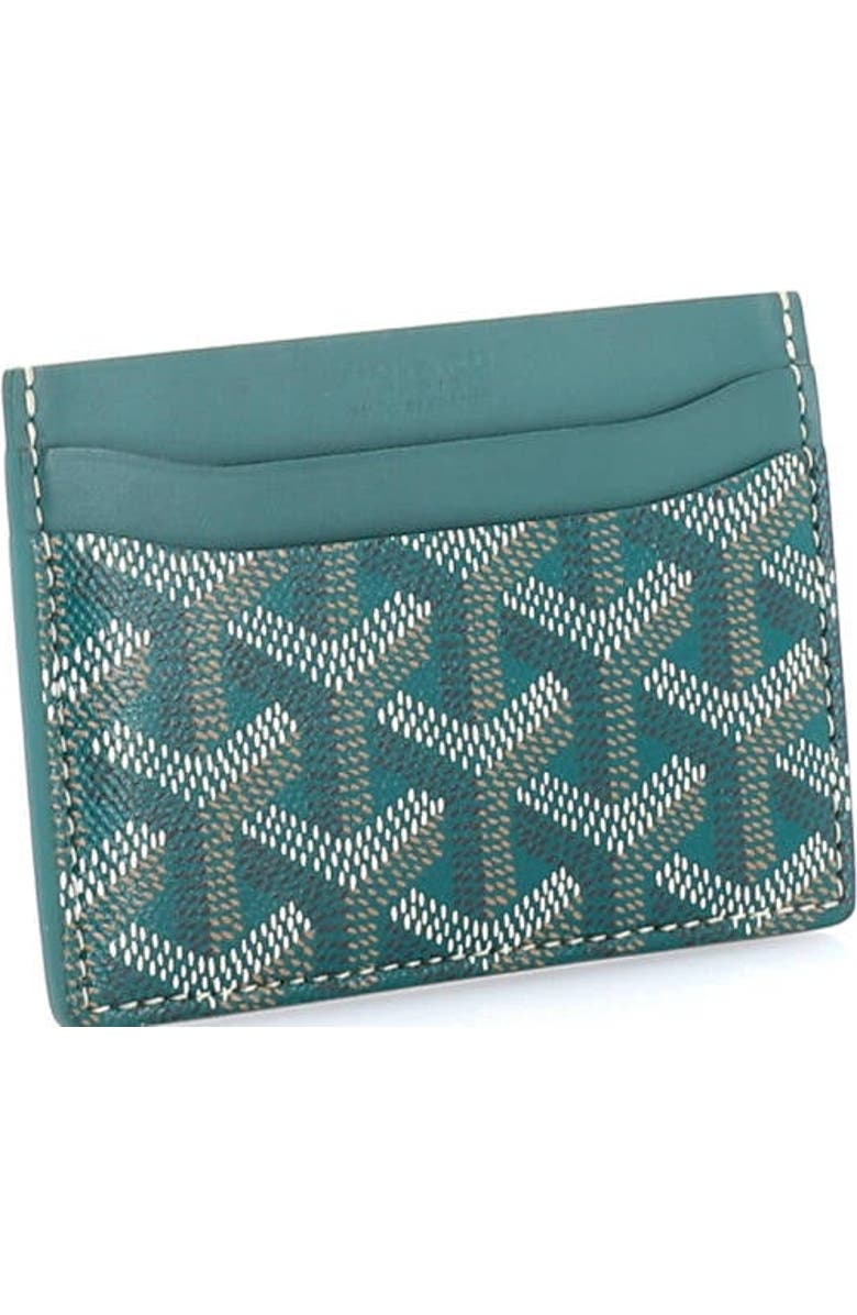 Pre-Owned Goyard Saint Sulpice Card Holder Coated Canvas, Alternate, color, Green