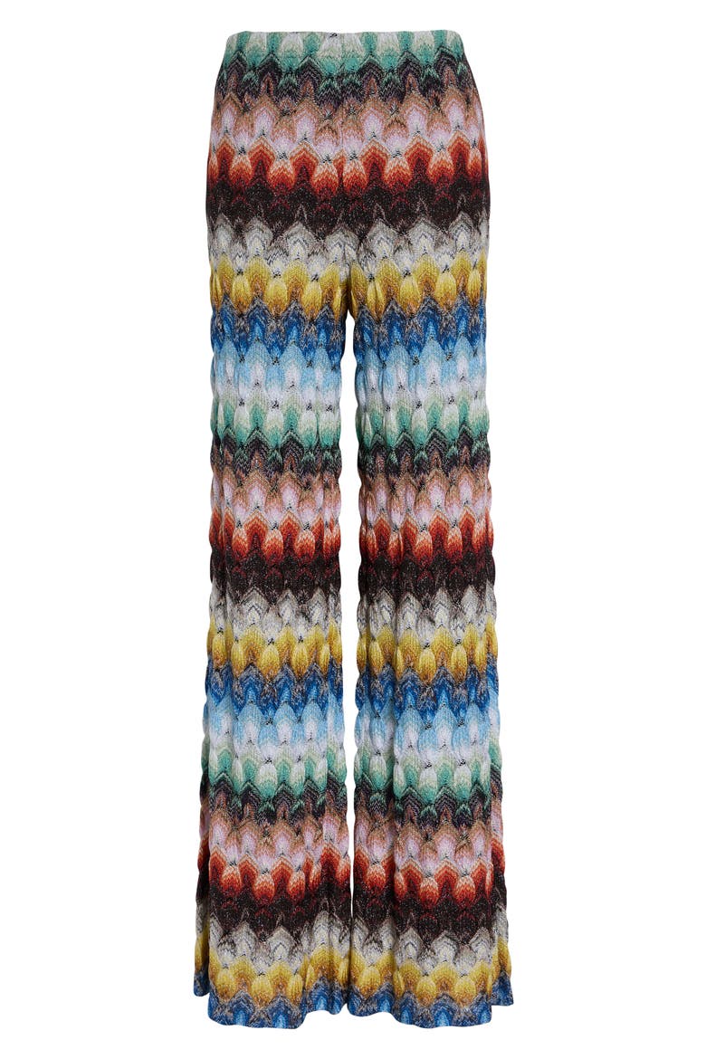 Lace Motif Lamé Pants, Alternate, color, MULTICOLOR ON BLACK BASE