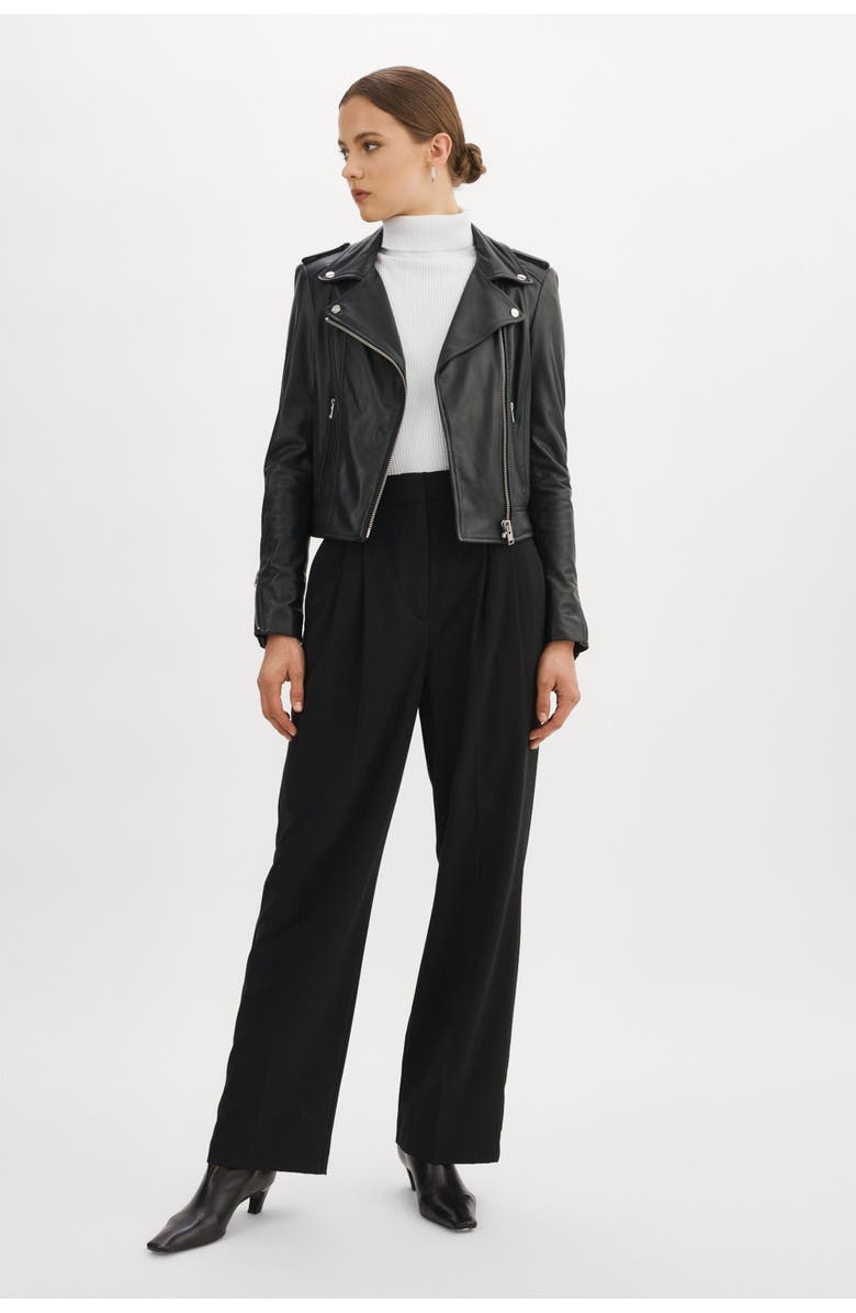 LAMARQUE Donna | Iconic Leather Biker Jacket, Alternate, color, Black