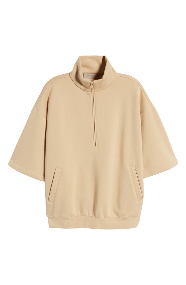 Fear of God Essentials Half Zip Elbow Sleeve Sweatshirt, Alternate, color, 