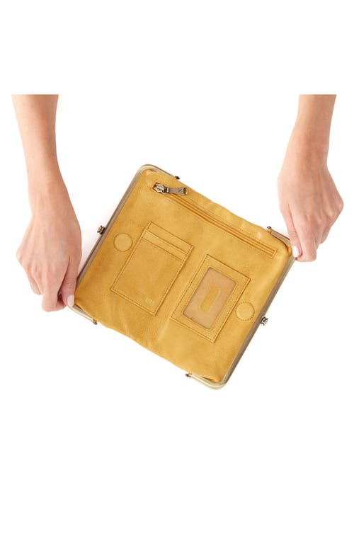 Hobo Lauren Leather Double Frame Clutch In Yellow