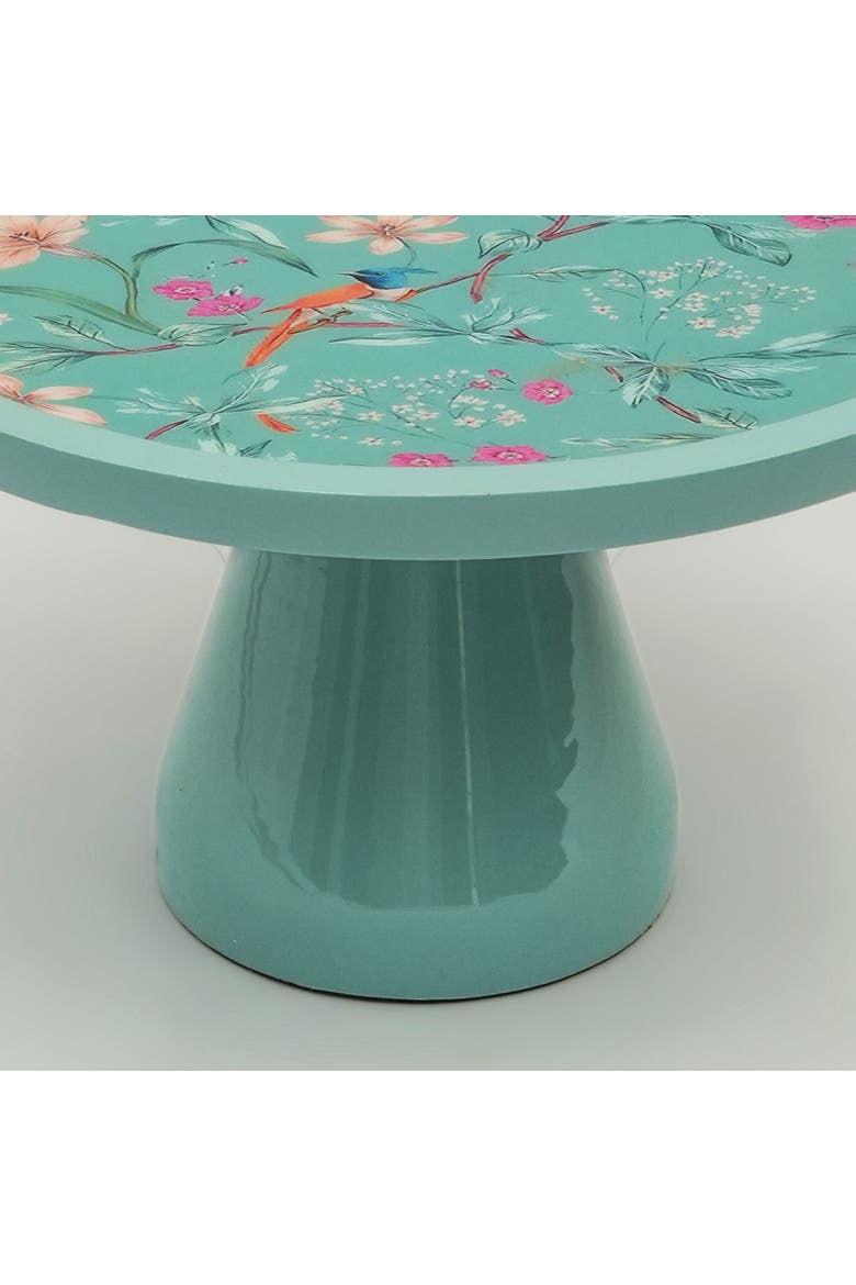 Aqua Flora Pedestal Cake Stand, Alternate, color, Aqua Flora