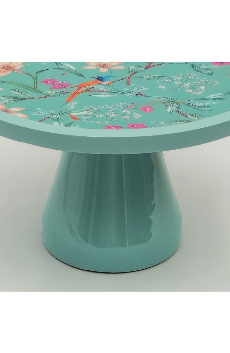 Mela Artisans Aqua Flora Pedestal Cake Stand, Alternate, color, Aqua Flora