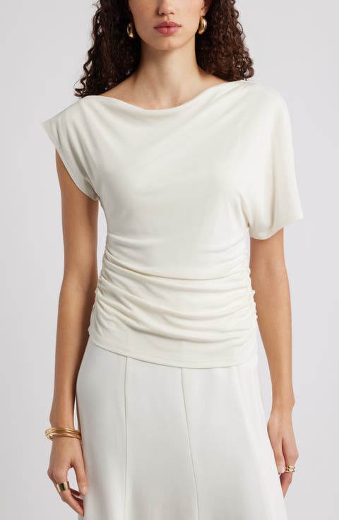 One Shoulder Drape Knit Top