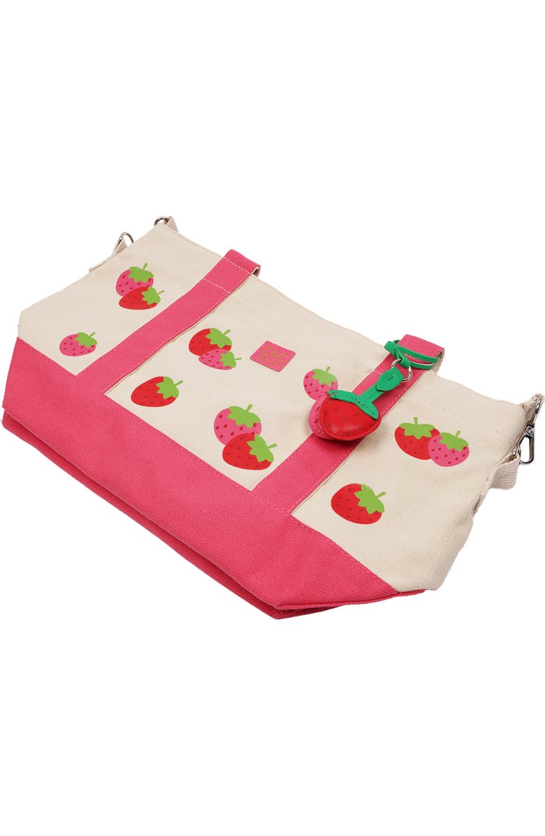 C & C California Strawberry Print Tote Bag, Alternate, color, Pink