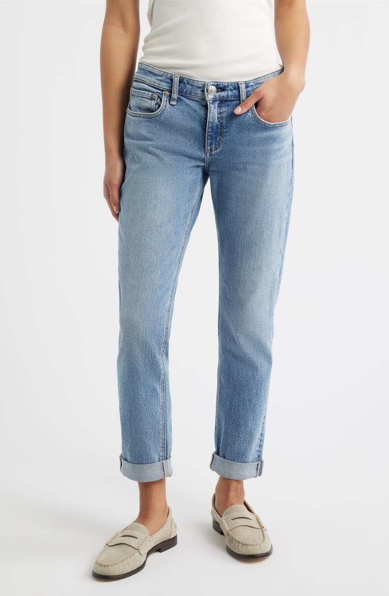 rag & bone Dre Low Rise Slim Boyfriend Jeans, Main, color, Redwood