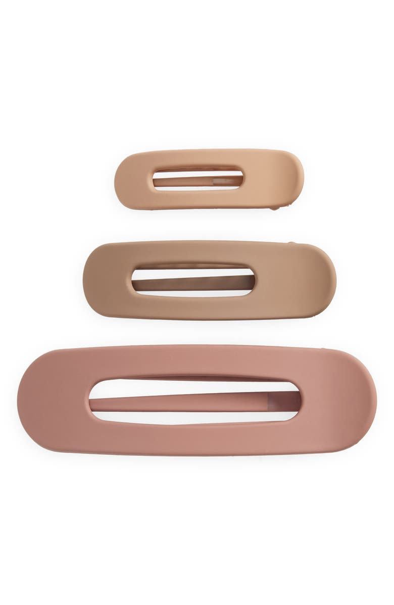 Kitsch Assorted 3-Pack Matte Flat Lay Claw Clips, Main, color, Terracota