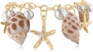 JARDIN Sea Life Shell & Faux Pearl Charm Bracelet