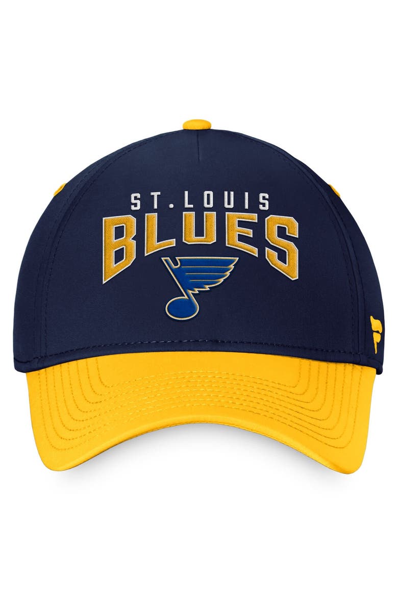 Men's Fanatics Branded Navy/Gold St. Louis Blues Fundamental 2-Tone Flex Hat, Alternate, color, Navy