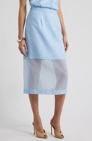 Nordstrom Organza Midi Pencil Skirt