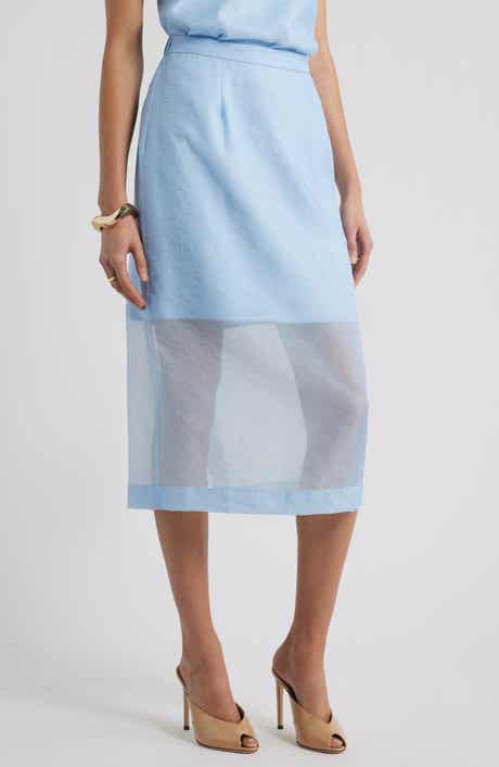 Organza Midi Pencil Skirt