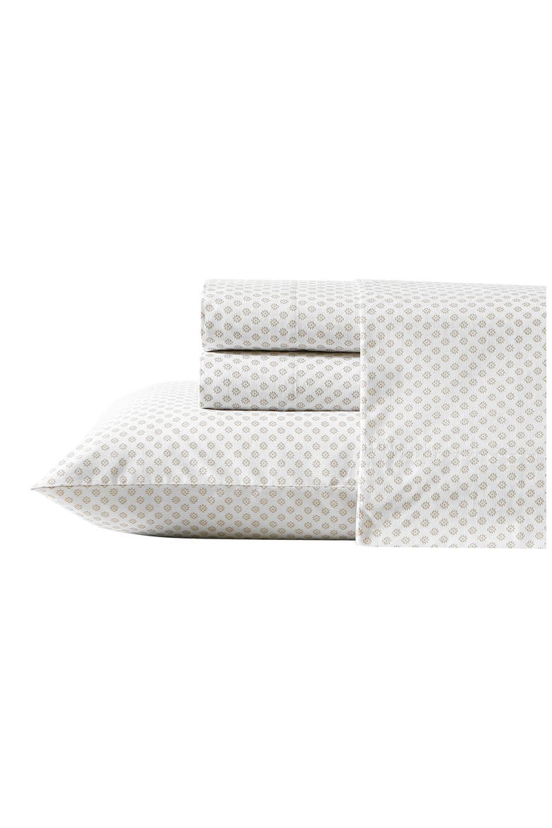 Millstone 200 Thread Count Cotton Percale Sheet Set, Main, color, LIGHT BEIGE