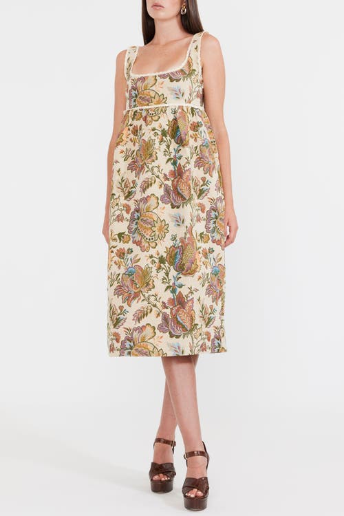 Eddy Emily Midi Dress in Rainbow Floral Jacquard 