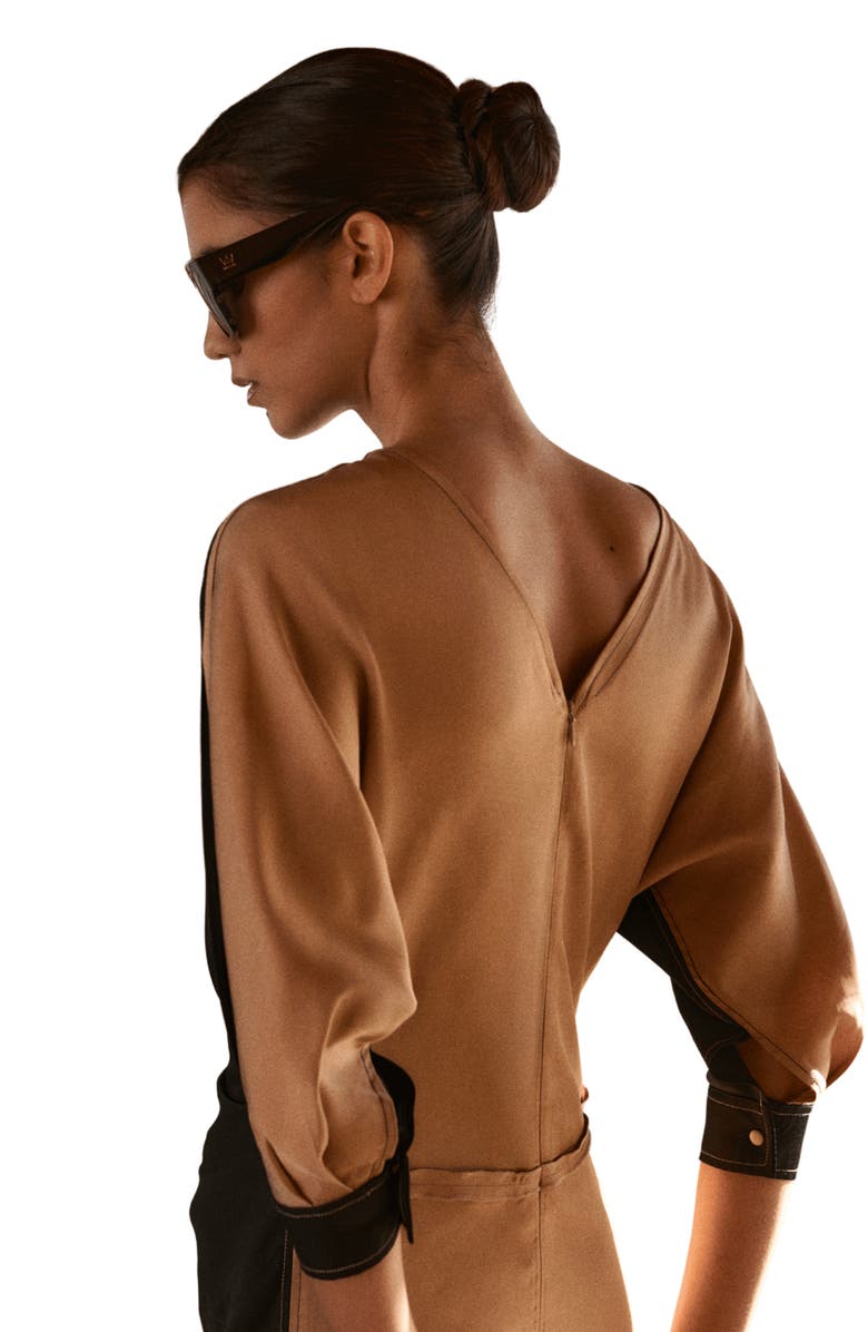 The IQ Collection Fabiana Dress, Alternate, color, Black And Brown