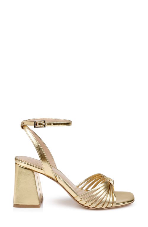 Jewel Badgley Mischka Nariah Ankle Strap Sandal In Gold Leather