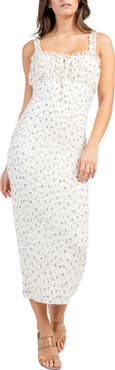 Beivy Floral Ruffle Midi Dress