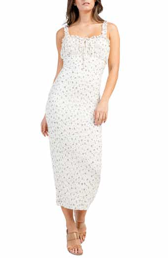 Beivy Floral Ruffle Midi Dress
