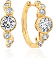 Crislu Stardust Cubic Zirconia Hoop Earrings