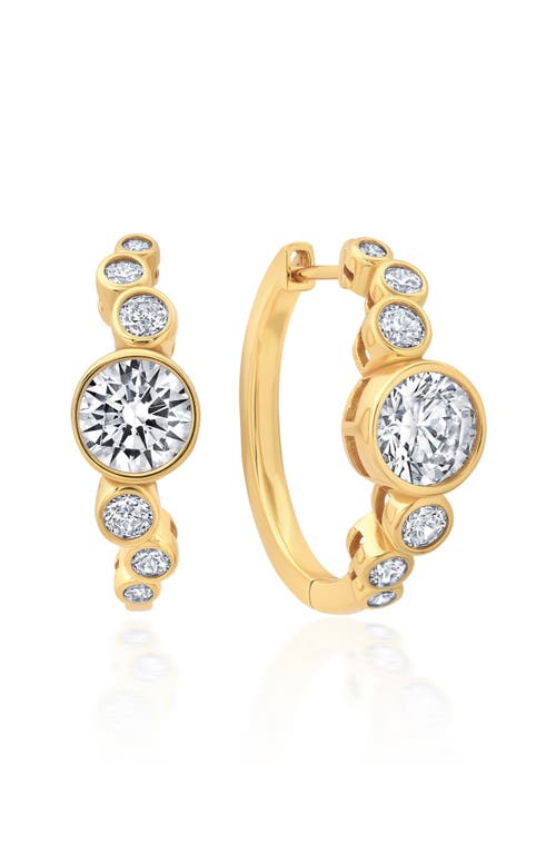 Crislu Stardust Cubic Zirconia Hoop Earrings In Gold