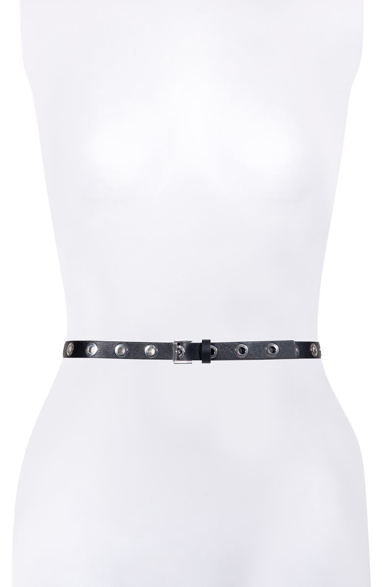 AllSaints Eyelet Leather Belt, Alternate, color, 