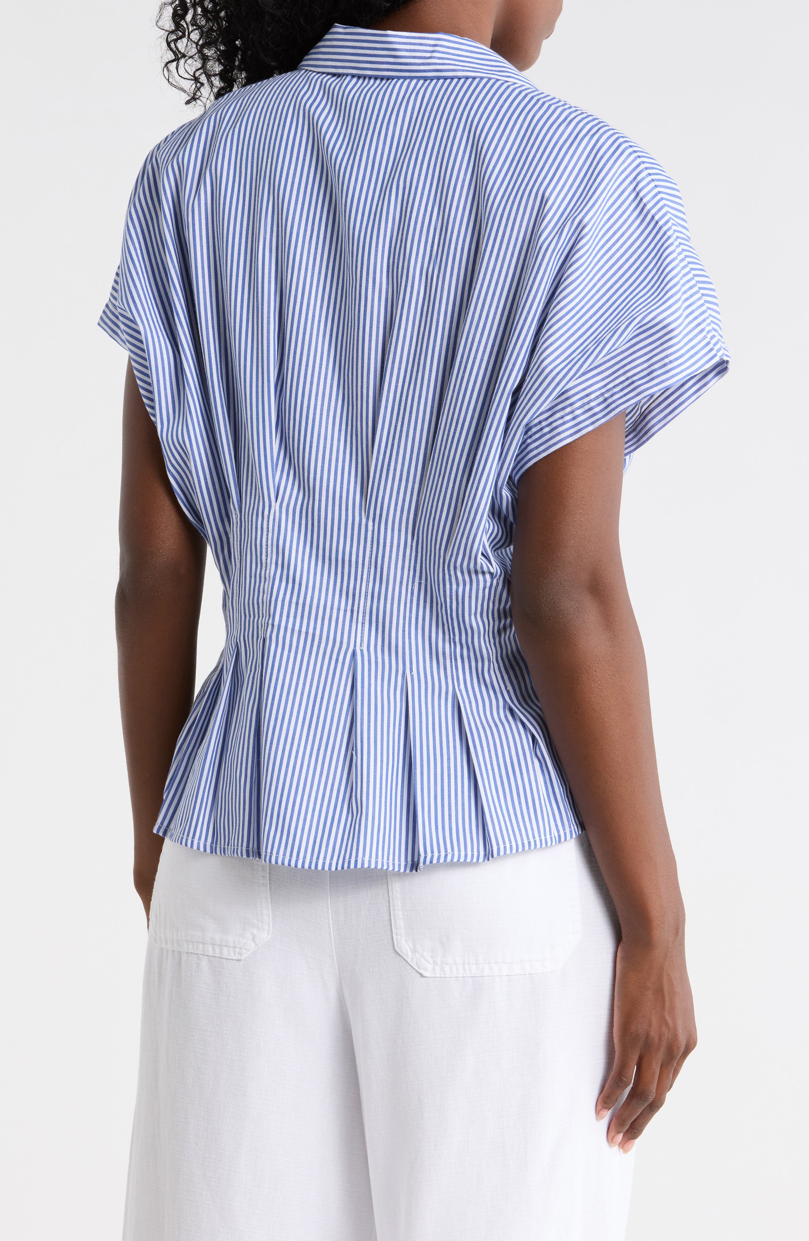 Raven Stripe Short Sleeve Button-Up Shirt - image 2