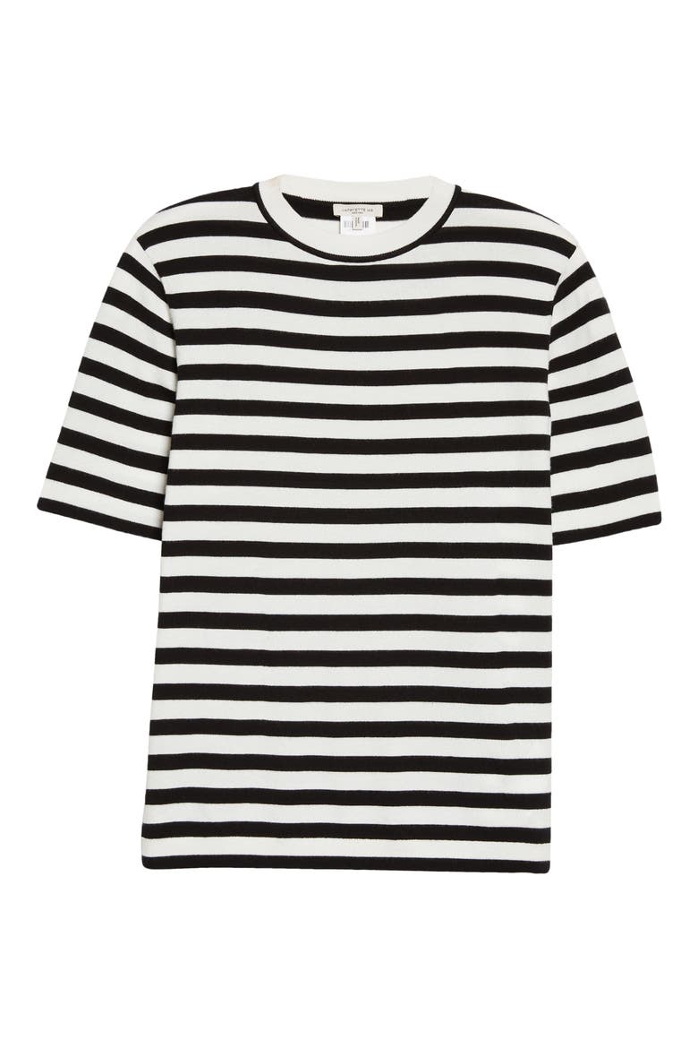 Stripe Short Sleeve Sweater, Alternate, color, BLACK MULTI