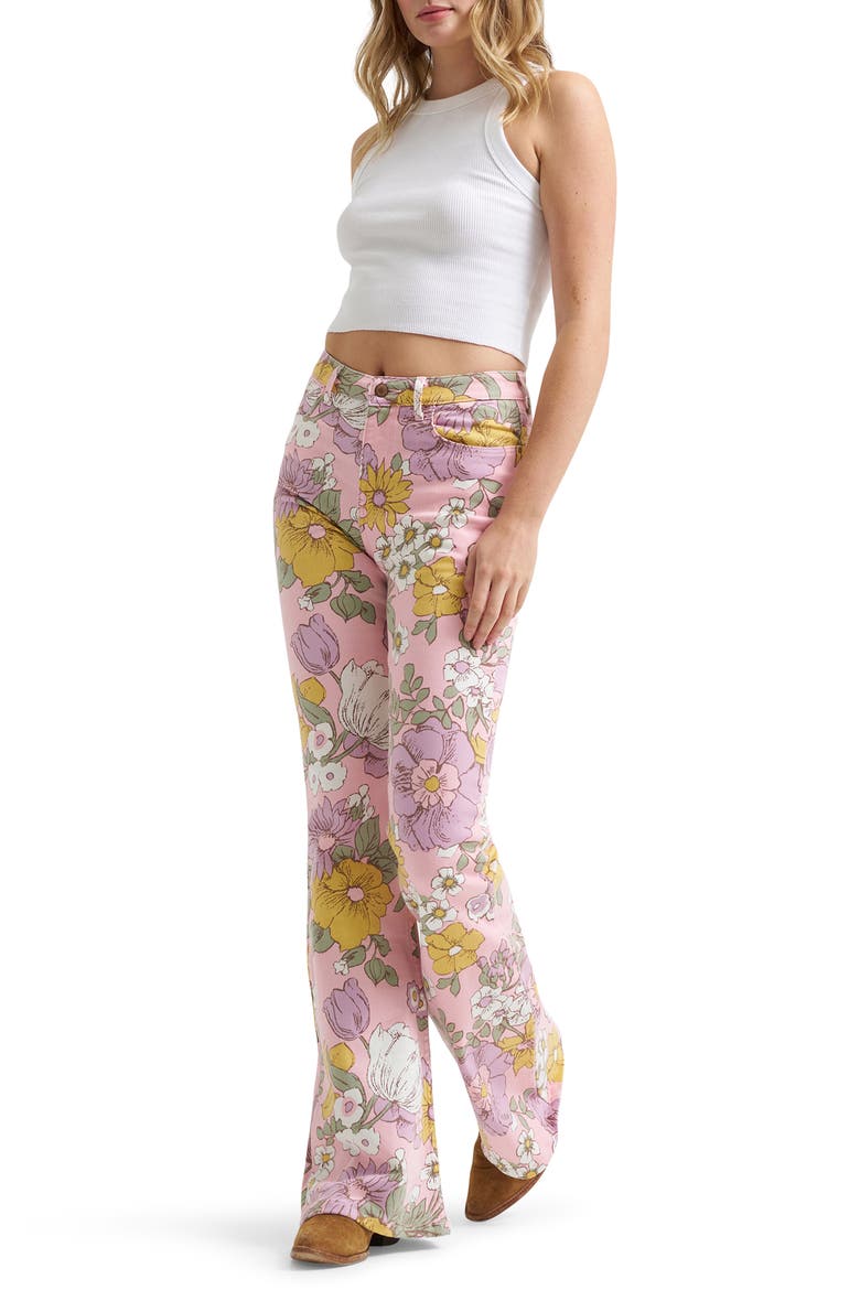 Western Flare Leg Jeans, Alternate, color, VINTAGE FLORAL
