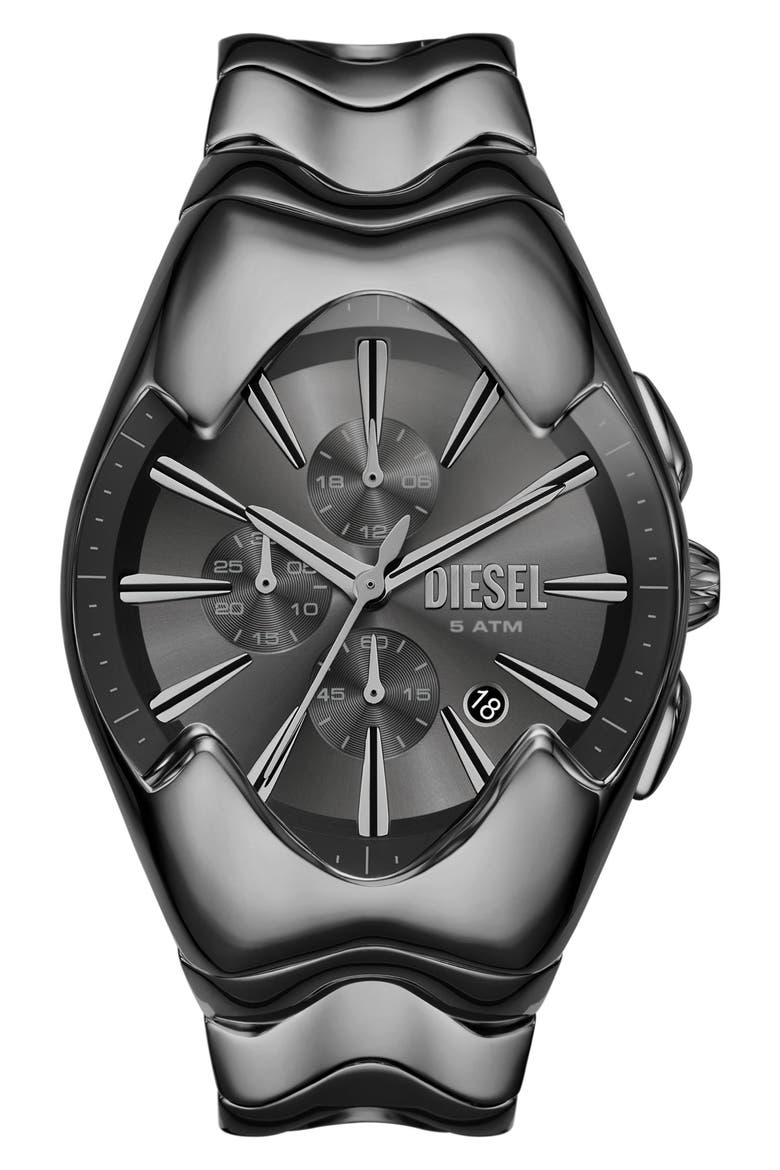 Mercurial Gunmetal Tonneau Chronograph Bracelet Watch, 45mm x 28mm, Main, color, GRAY