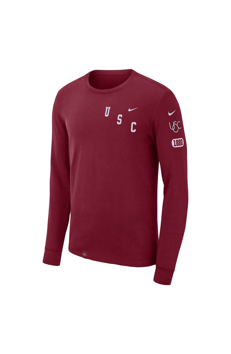 Nike Men's Nike Cardinal USC Trojans Repeat Logo 2-Hit Long Sleeve T-Shirt, Alternate, color,