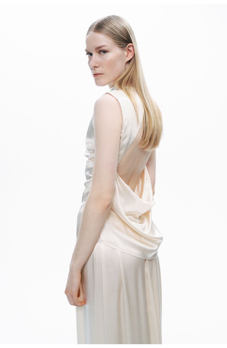 Nocturne Draped Open-Back Detail Blouse, Alternate, color, 