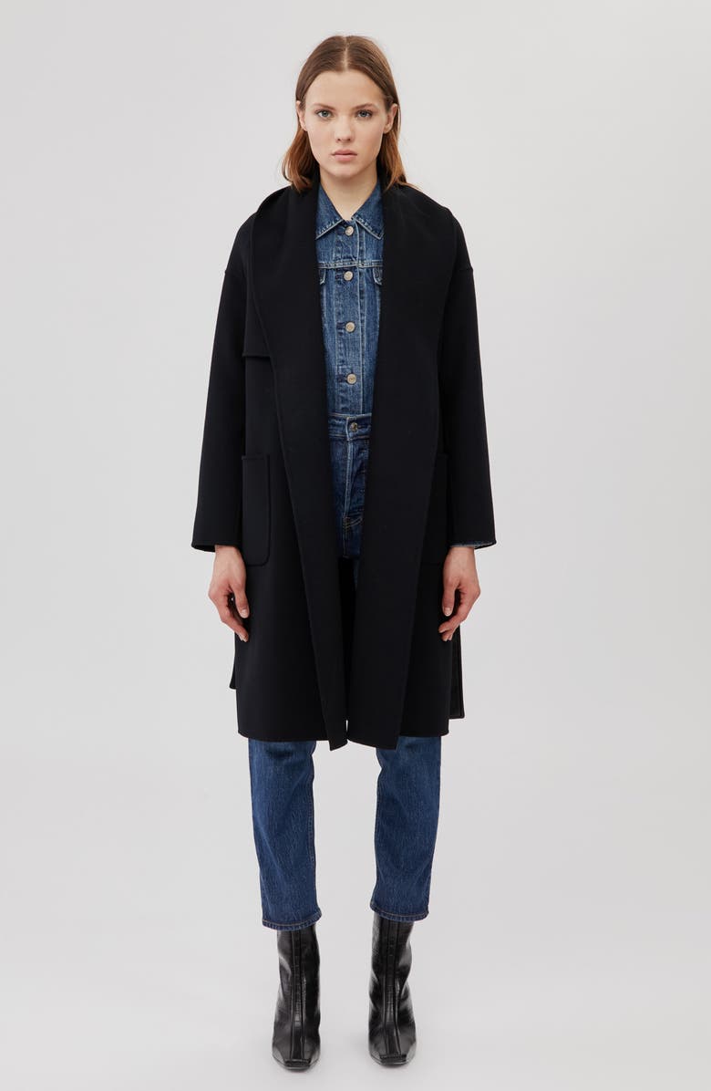 Mackage Thalia Double Face Tie Waist Wool Coat, Alternate, color,