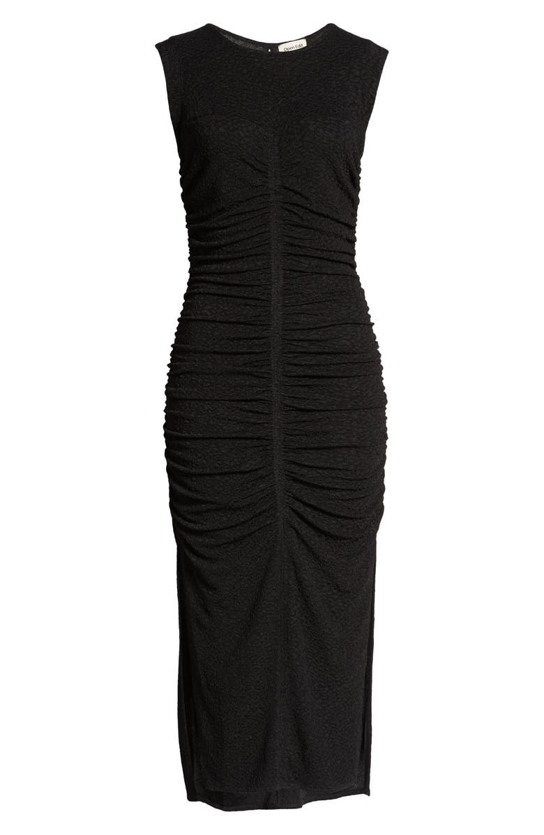 Open Edit Stretch Sleeveless Ruched Midi Dress, Alternate, color, 