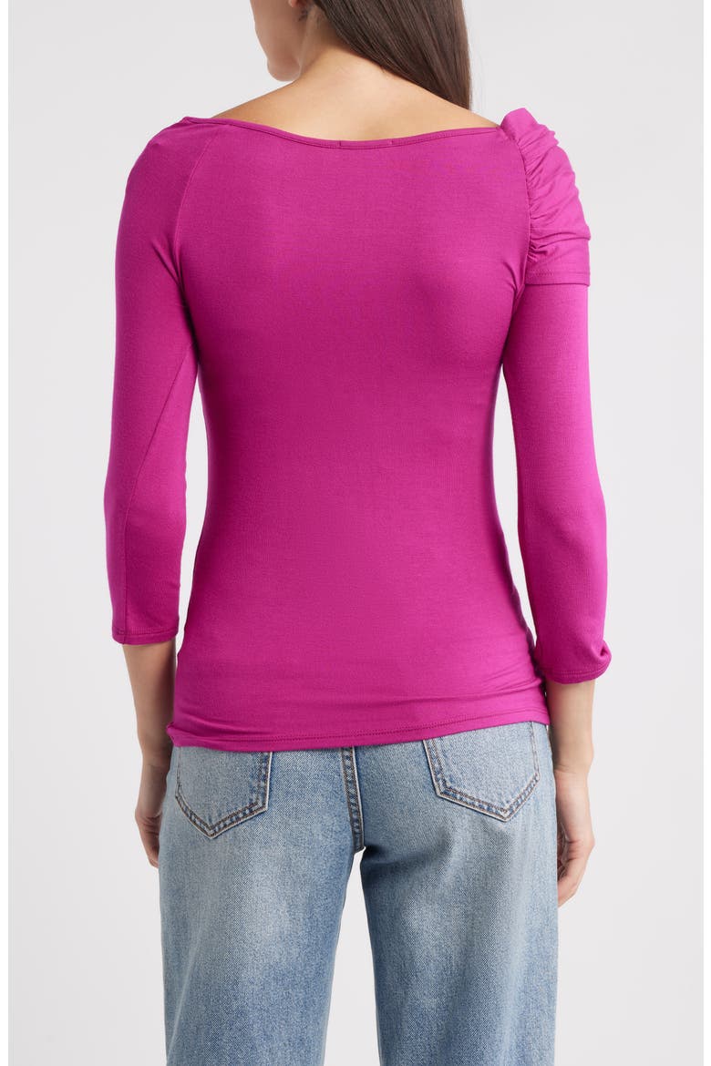 Asymmetric Neck Jersey Top, Alternate, color, MAGENTA