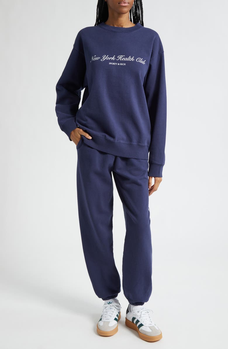 Sporty 
Rich New York Health Club Graphic Sweatshirt, Alternate, color, Dark Navy