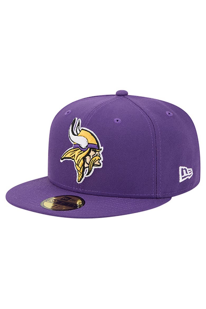 Men's New Era  Purple Minnesota Vikings Group Chat 59FIFTY Fitted Hat, Alternate, color, Purple