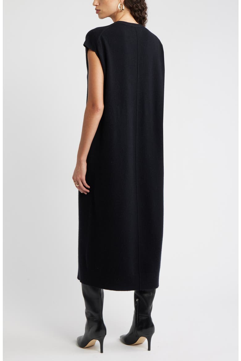Wool & Cashmere Blend Shift Dress, Alternate, color, BLACK ROCK