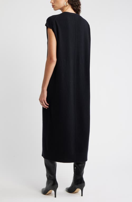 Nordstrom Wool & Cashmere Blend Shift Dress In Black