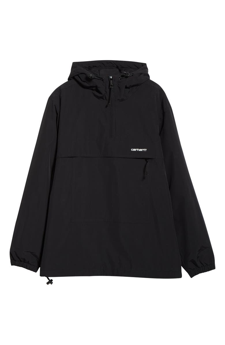 Carhartt Work In Progress Water Repellent Nylon Windbreaker Anorak, Main, color, Black / White