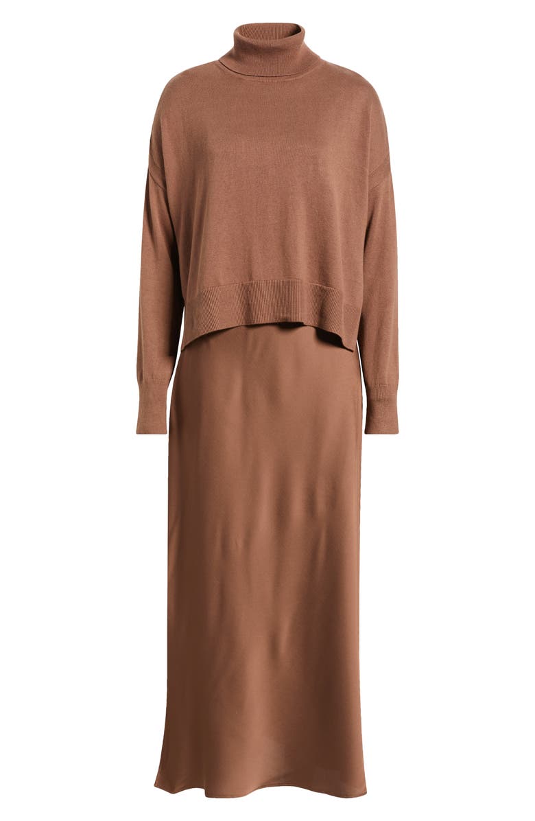 Halogen<sup>®</sup> Turtleneck Sweater & Satin Slipdress Set, Alternate, color, 