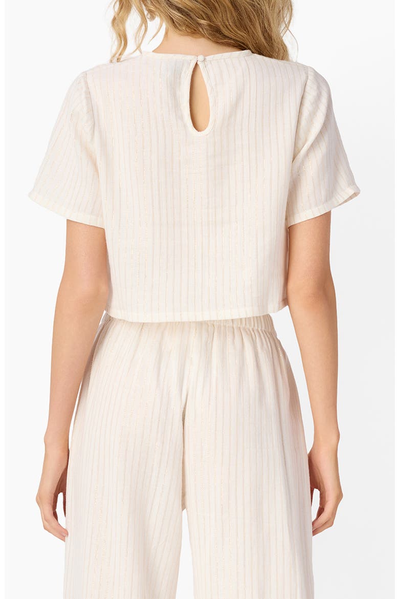 Mica Metallic Stripe Crop Top, Alternate, color, CERAMIC